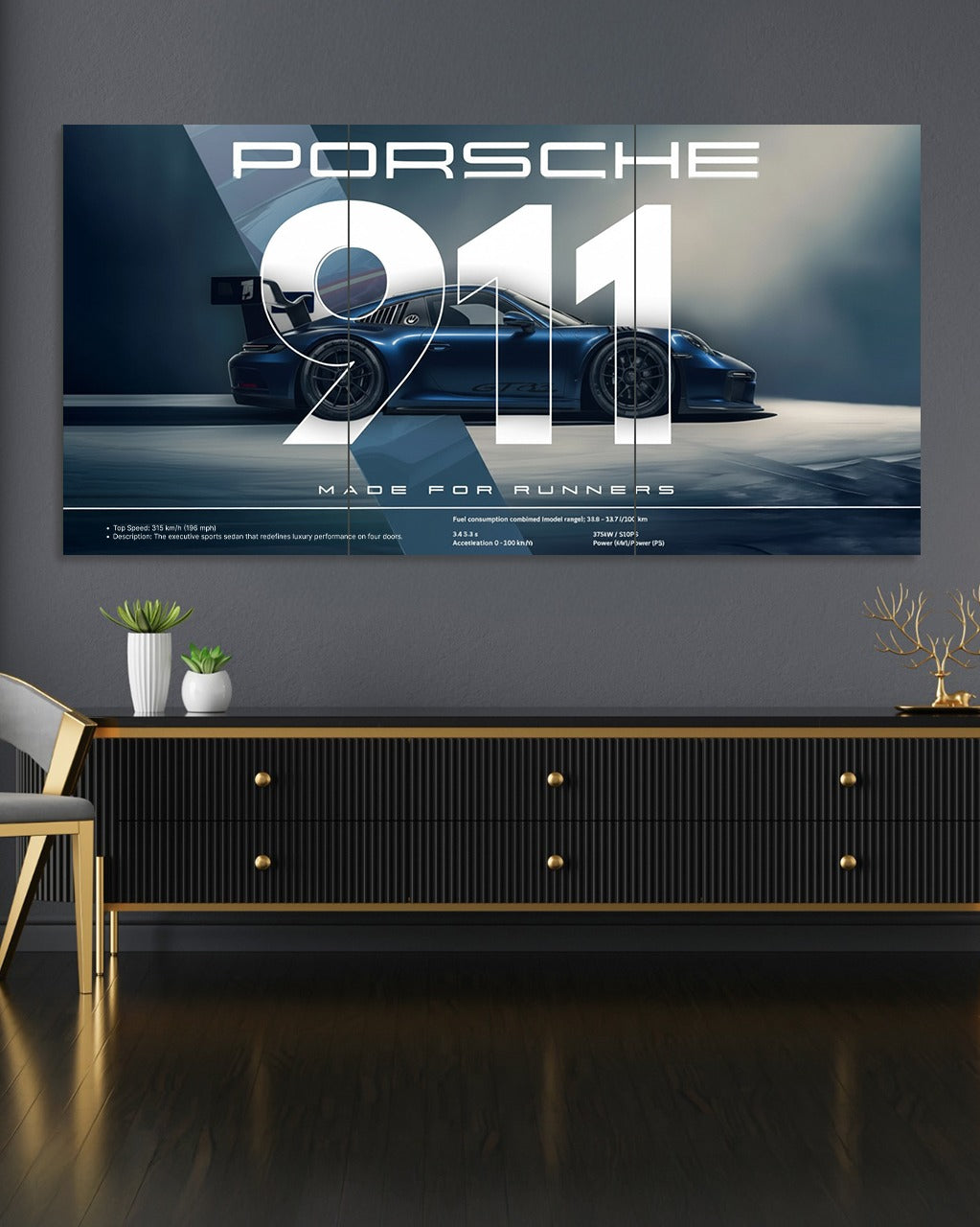 Porsche 911 3-Piece Wall Poster | Made for Runners, Built for Legends