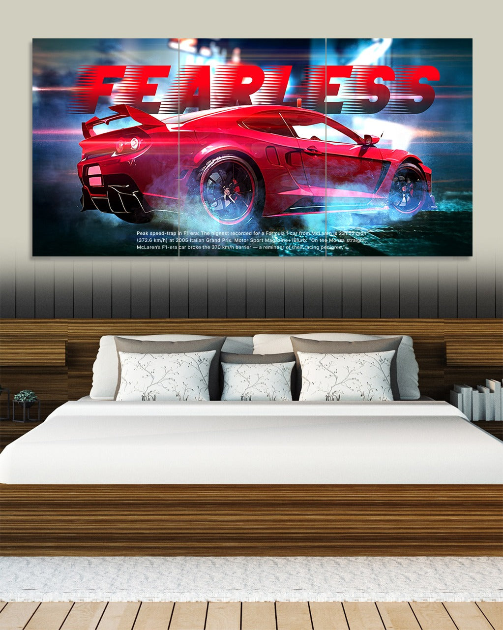 Fearless Red Ferrari Porsche 911 3-Piece Wall Poster | Made for Runners, Built for Legends