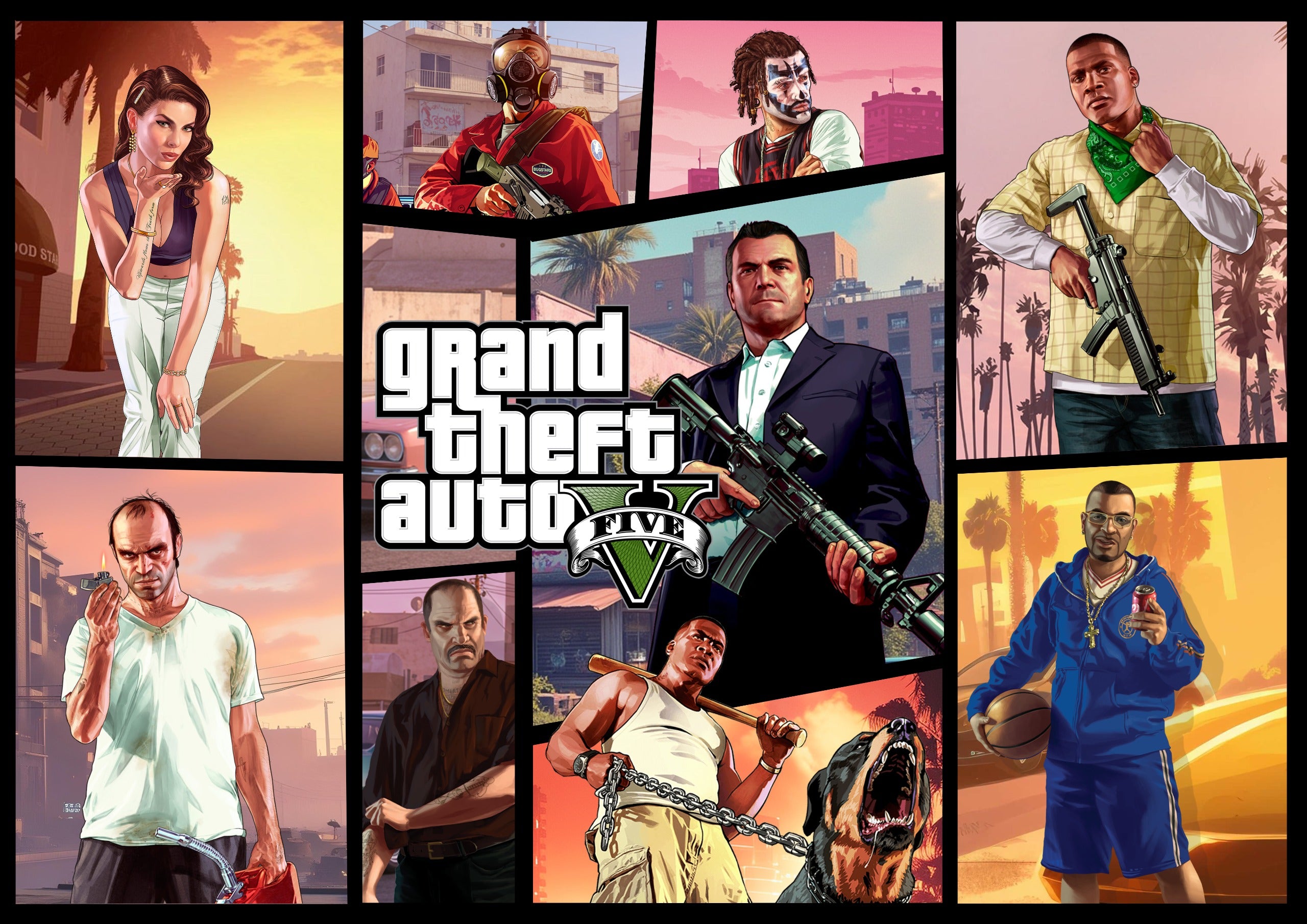 Custom GTA-Style Family Photo Canvas Print