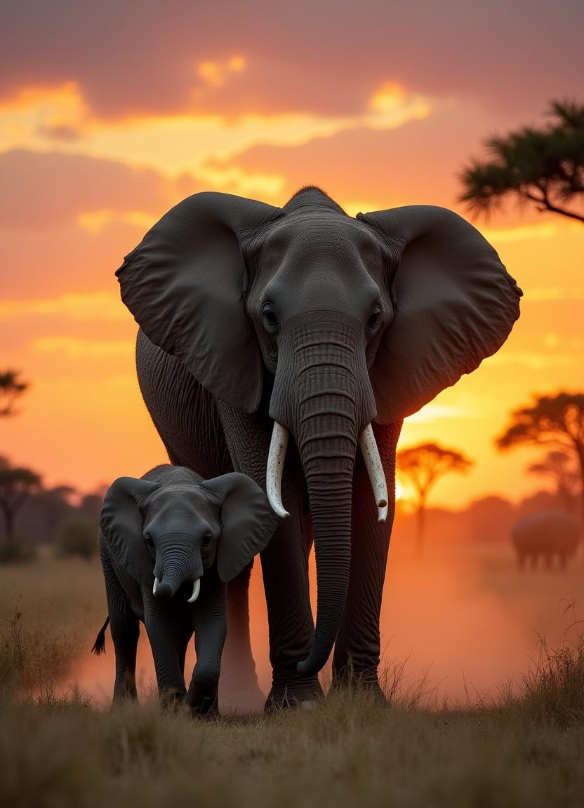 African Elephant in the Savannah