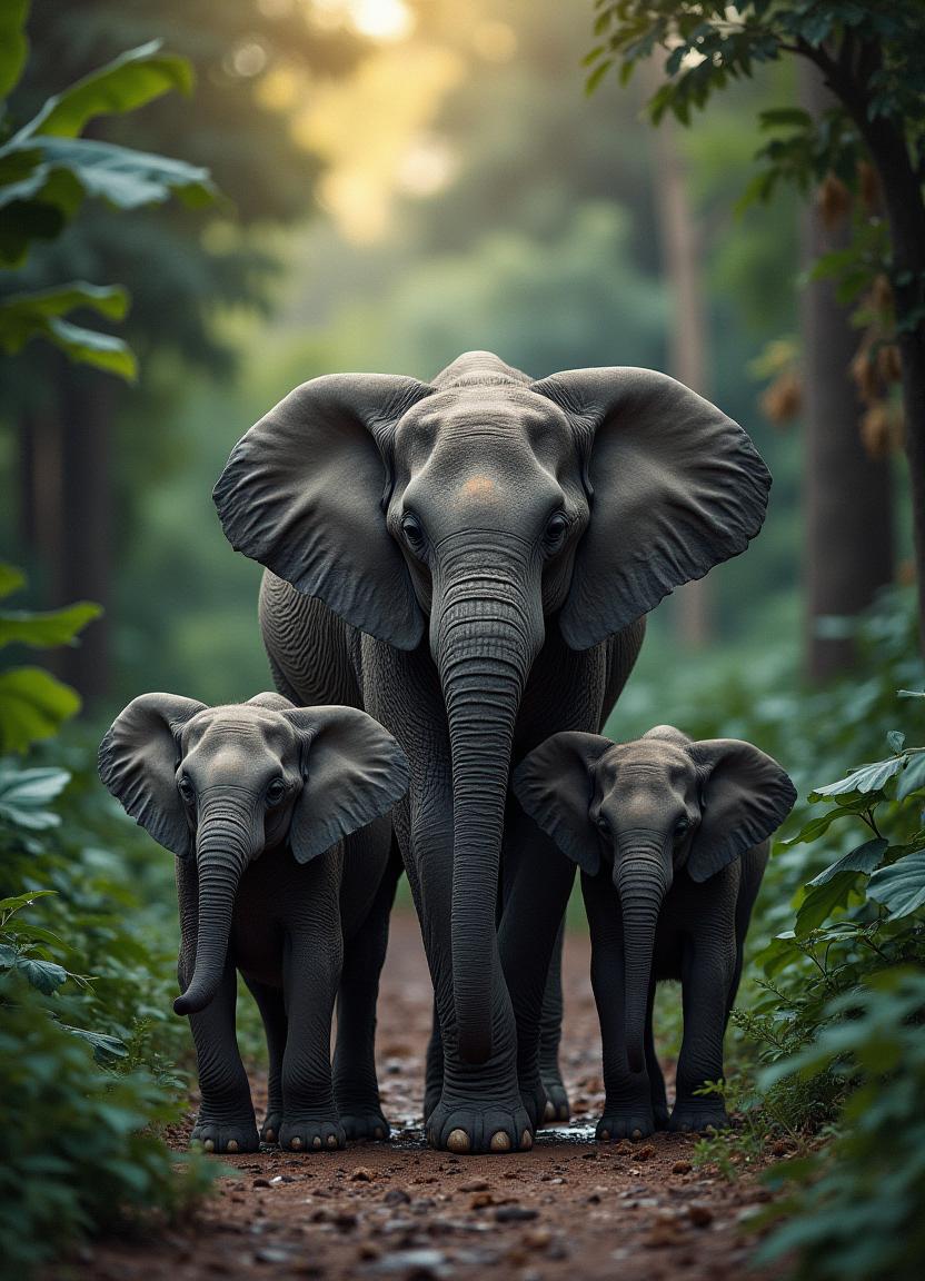 Elephant & Family